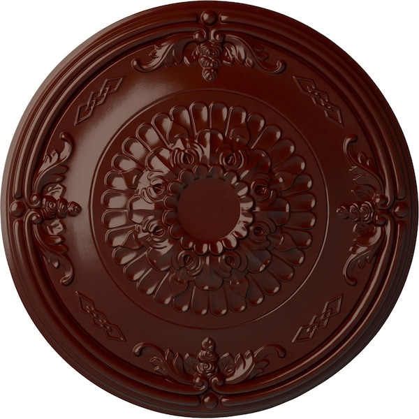 Ekena Millwork Athens Ceiling Medallion (Fits Canopies up to 3 5/8"), 26 1/4"OD x 3 1/4"P, Brushed Mahogany CM27ATBMF - main